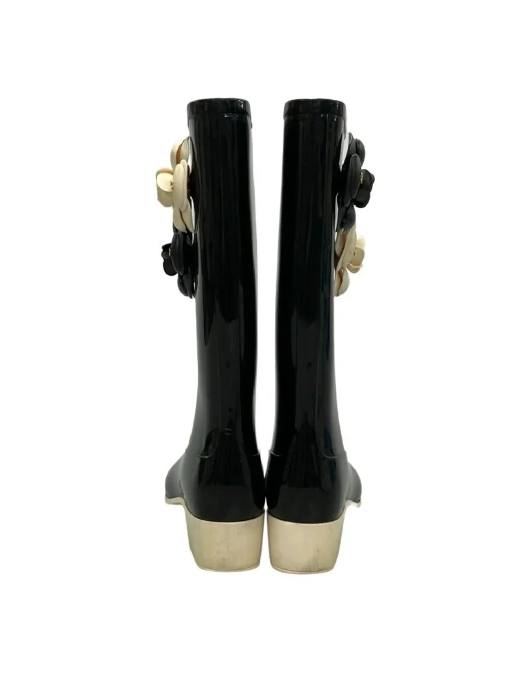 Chanel Rain Boots Camellia CC Logo